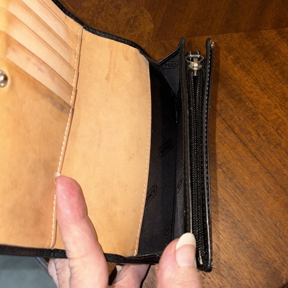 Coach   Small wallet  miniC’s canvas, wallet  bifold  gray/black  leather trim - Picture 10 of 12